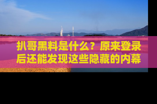 扒哥黑料是什么？原来登录后还能发现这些隐藏的内幕！