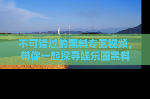 不可错过的黑料专区视频，带你一起探寻娱乐圈黑料