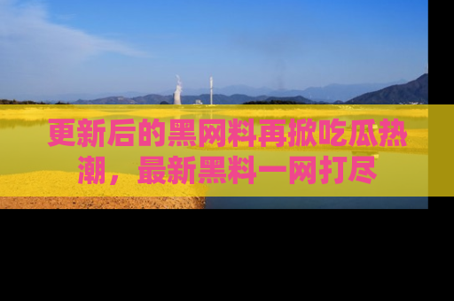 更新后的黑网料再掀吃瓜热潮，最新黑料一网打尽