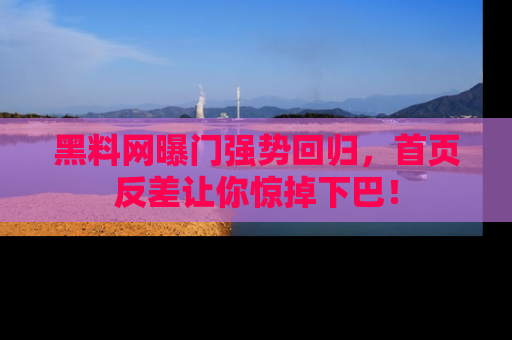 黑料网曝门强势回归，首页反差让你惊掉下巴！