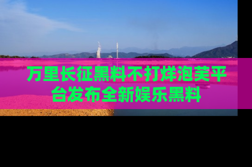 万里长征黑料不打烊泡芙平台发布全新娱乐黑料